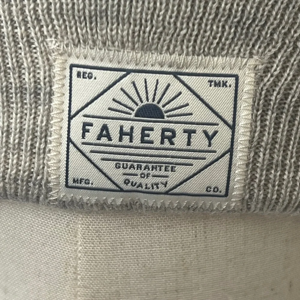 Faherty Brand 100% Merino Wool Cuffed Beanie‎ Hat Grey MAH2304-LGH Mens Womens